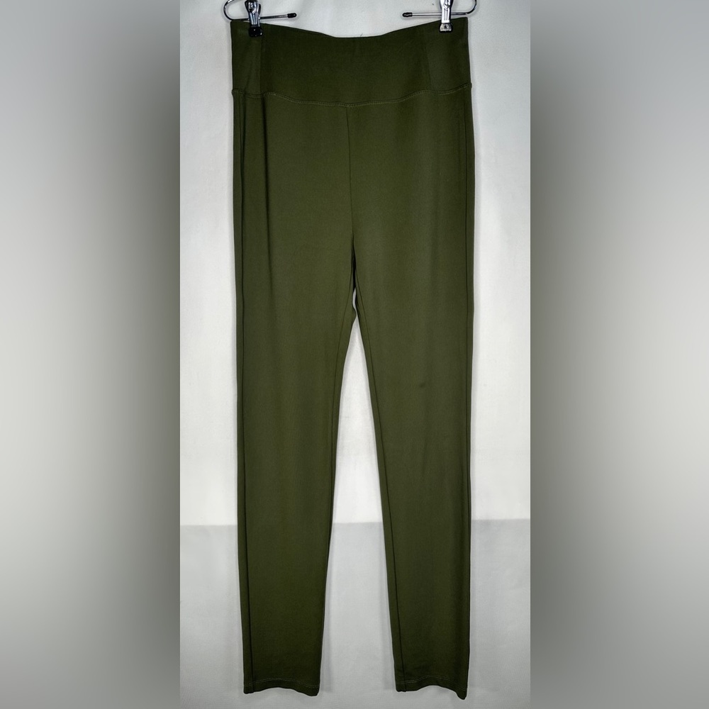 Patrizia Luca Olive Green‎ Leggings Stretch High Waist Pull On Sz M